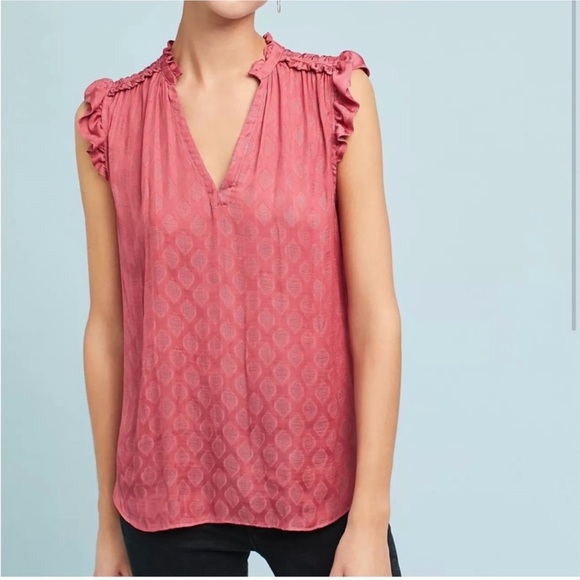 Maeve Tops - Maeve Anthropologie Mauve Ruffle Sleeve Blouse